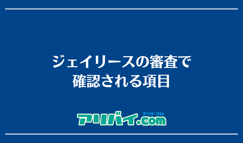 ジェイリースの審査で確認される項目