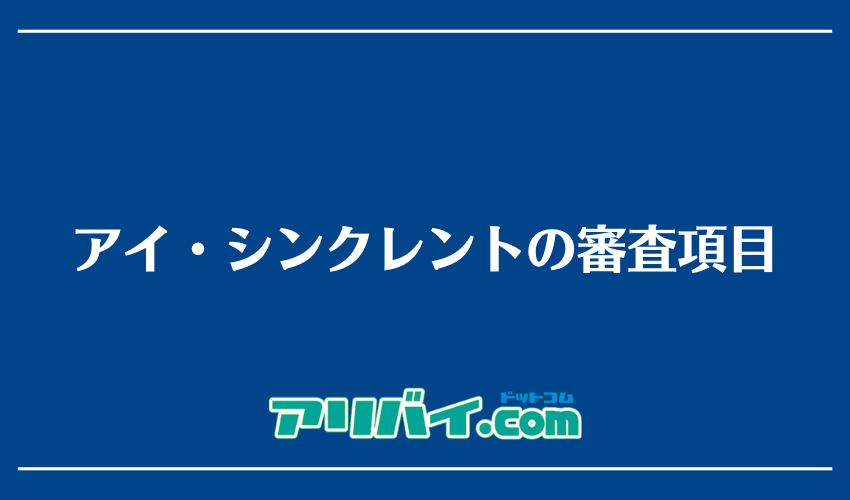 アイ・シンクレントの審査項目